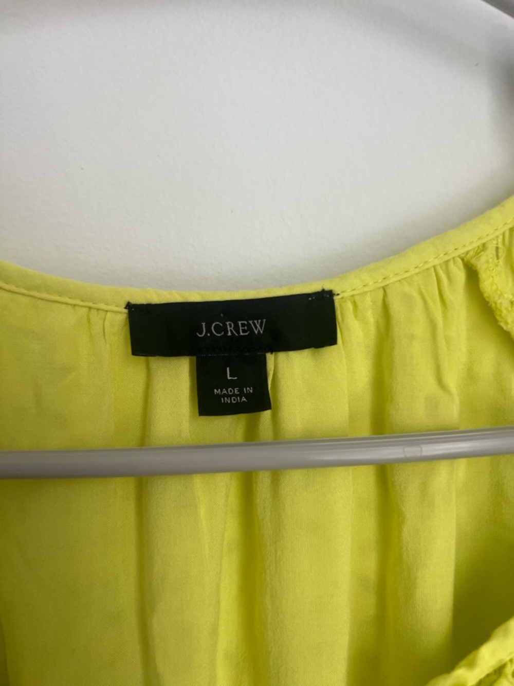 J Crew Provence Smocked Waist Lemon Sorbet Midi Dress in Eyelet Women's Large - Picture 3 of 6